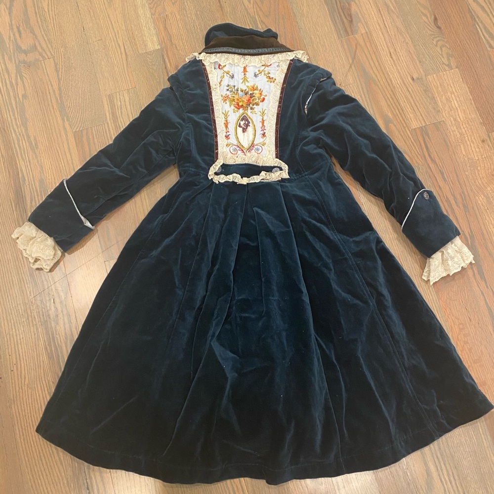 JOTTUM Rembrandt Prussian Blue Velvet Bellini Coat size 10 Y - Picture 7 of 16